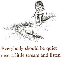Quiet and listen near a little stream